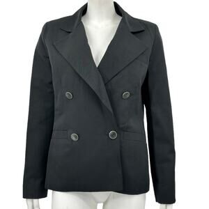 Cabi‎ Blazer Womens 6 Black Luxe Tux Jacket Double Breasted Preppy Office Career